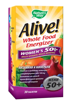 Nature’s Way AЛАЙВ МУЛТИВИТАМИНИ ЗА ЖЕНИ 50+ ALIVE WOMEN’S 50+ MULTI 30 таблетки