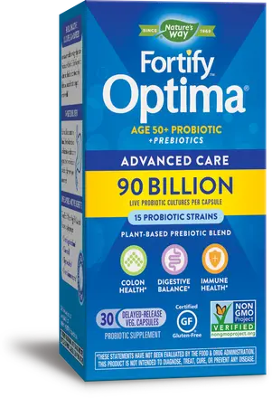 Nature’s Way ФОРТИФАЙ ОПТИМА ADVANCED CARE 50+ 90 млрд. АКТИВНИ ПРОБИОТИЦИ Fortify 30 V капсули