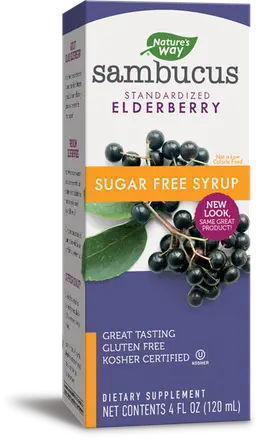 Nature’s Way САМБУКУС (БЕЗ ЗАХАР) Sambucus sugar-free syrup 120 мл.
