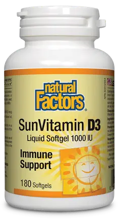 Natural Factors ВИТАМИН D3 1000 IU Vitamin D3 1000 IU 180 софтгел капсули