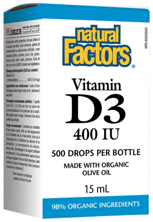 Natural Factors ВИТАМИН D3 400 IU /КАПКИ/ Vitamin D3 Drops Big Friends 400 IU 15 ml/500 дози