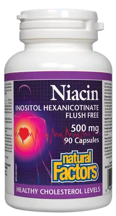 Natural Factors НИАЦИН ИНОЗИТОЛ ХЕКСАНИКОТИНАТ 620 mg NIACIN INOSITOL HEXANICOTINATE FLUSH FREE 90 капсули
