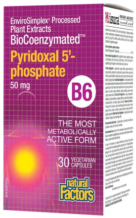 Natural Factors BioCoenzymated ™ ВИТАМИН В6 (ПИРИДОКСИЛ 5 ФОСФАТ) 50 mg 30 V-капсули