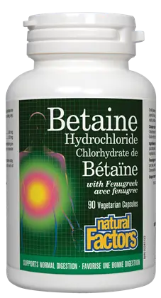 Natural Factors БЕТАИН ХИДРОХЛОРИД 500 mg Betaine Hydrochloride 90 V-капсули