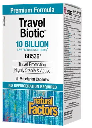 Natural Factors TRAVEL BIOTIC 10 млрд. активни пробиотици 60 V капсули