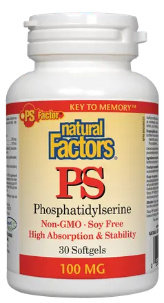 Natural Factors ПИЕС ФОСФАТИДИЛСЕРИН 100 mg 30 софтгел капсули