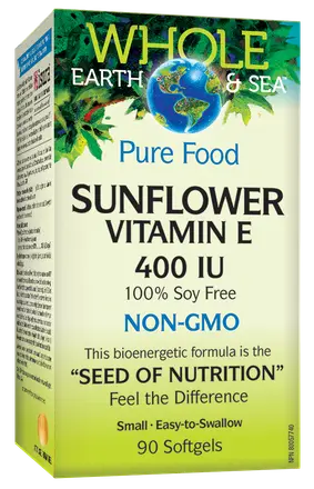 Natural Factors ВИТАМИН Е (ОТ СЛЪНЧОГЛЕД) 400 IU WHOLE EARTH & SEA SUNFLOWER VITAMIN E 400 IU 60 таблетки