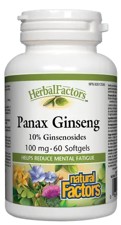 Natural Factors ЖЕНШЕН КОРЕЙСКИ 100 mg Panax Ginseng 60 софтгел капсули