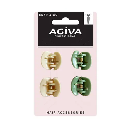 AGIVA PRO мини щипка за коса цветна х 4 бр HC-001K