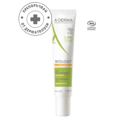 A-DERMA BIOLOGY NUTRI NOURISHING дерматологична подхранваща грижа за лице за суха и уязвима кожа 40 мл