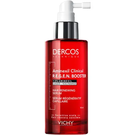 VICHY DERCOS AMINEXIL CLINICAL R.E.G.E.N. BOOSTER серум против косопад за обновяване на косата +14 000 косъма 90 мл