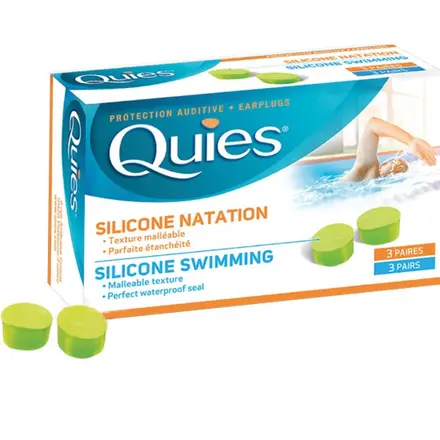 QUIES SILICONE SWIMMING меки водоустойчиви силиконови тапи за уши х 3 бр