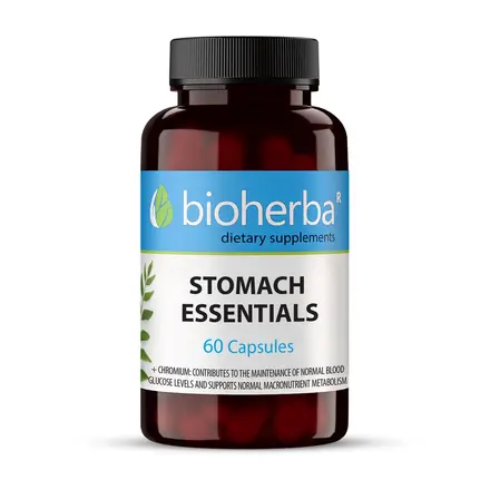 Формула за стомаха Stomach Essentials - при газове и подуване, Bioherba, 60 капсули