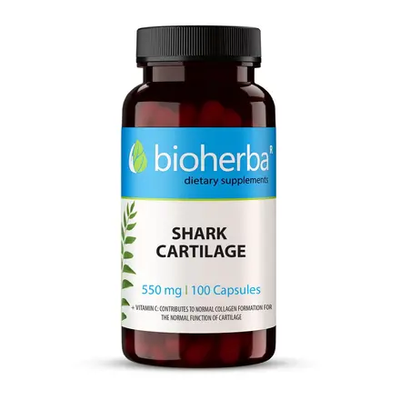 Хрущял от Акула за стави, артрит и артроза, Bioherba, 550 мг, 100 капсули