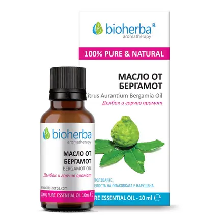 Етерично масло от Бергамот (Bergamot oil), Bioherba, 10 мл