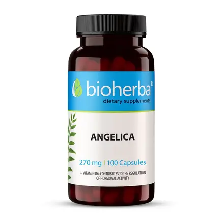 Ангелика - при менопауза и ПМС, Bioherba, 270 мг, 100 капсули