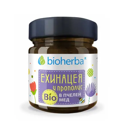 Ехинацея с Прополис в Био Пчелен мед, Bioherba, 280 гр.