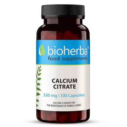 Калциев цитрат - за костите, Bioherba, 330 мг, 100 капсули