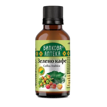 Зелено кафе Тинктура за отслабване и висока кръвна захар, Bioherba, 50 мл