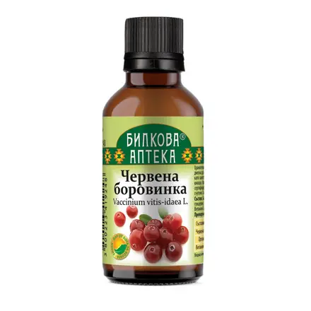 Червена боровинка Тинктура при цистит и уринарни инфекции, Bioherba, 50 мл