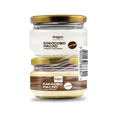 ПРОМО ПАКЕТ Dragon Био Какаово масло 100 мл + Био Кокосово масло 100 мл