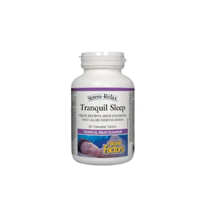 Tranquil Sleep Stress-Relax, Natural Factors,116 mg, 60 дъвчащи таблетки