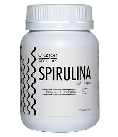 Спирулина Таблетки / Organic Spirulina Tablets – Dragon Superfoods, 80g (200 x 400mg)