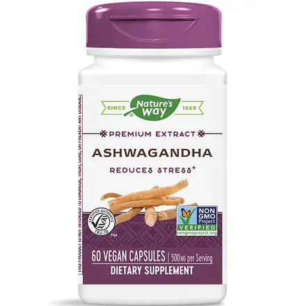 Nature's Way Ashwagandha Ашваганда при стрес, напрежение и умора 500 мг х 60 капсули