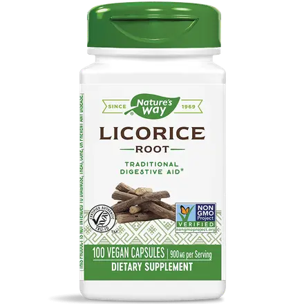 Nature's Way Licorice Root Корен от Женско биле за добро храносмилане 450 мг х100 капсули