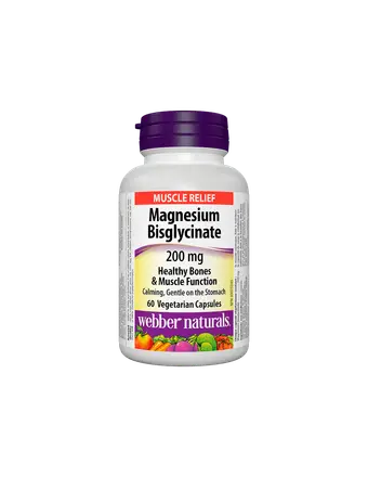 Webber Naturals Magnesium Bisglycinate Магнезий (бисглицинат) 200 мг x 60 V капсули