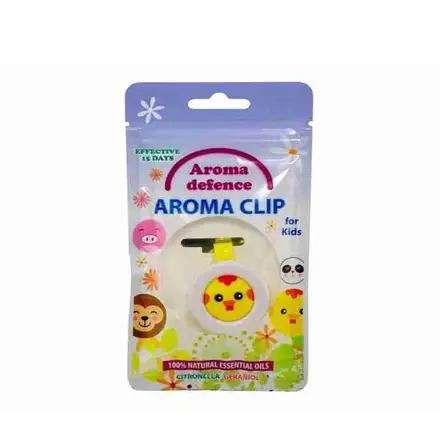 РЕПЕЛЕНТ КЛИПС ЗА ДЕЦА С АРОМАТ НА ЦИТРОНЕЛА И ГЕРАНИОЛ / AROMA DEFENCE CLIP FOR KIDS WITH CITRONELLA & GERANIOL OILS