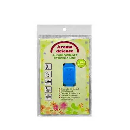 СИЛИКОНОВА ГРИВНА ПРОТИВ КОМАРИ ЗА ВЪЗРАСТНИ С АРОМАТ НА ЦИТРОНЕЛА / AROMA DEFENCE SILICONE CONTAINER CITRONELLA BAND FOR ADULTS