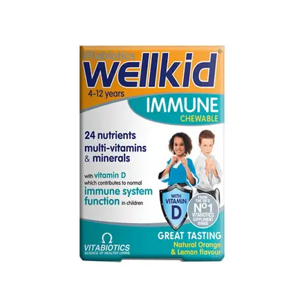 ВИТАБИОТИКС УЕЛКИД ИМУН дъвчащи таблетки 30 броя / VITABIOTICS WELLKID IMMUNE