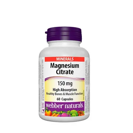 МАГНЕЗИЕВ ЦИТРАТ капсули 150 мг 60 броя / WEBBER NATURALS MAGNESIUM CITRATE