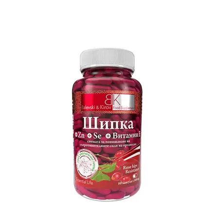 ШИПКА, ЦИНК, СЕЛЕН И ВИТАМИН E БАЛЕВСКИ И КИРОВ капсули 60 броя / BALEVSKI & KIROV ROSE HIPS, ZINC, SELENIUM AND VITAMIN E