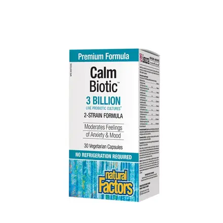 НАТУРАЛ ФАКТОРС КАЛМ БИОТИК капсули 30 броя / NATURAL FACTORS CALM BIOTIC 3 BILLION LIVE PROBIOTIC CULTURES