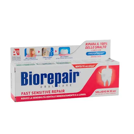 БИОРИПЕЪР СЕНЗИТИВ ПАСТА ЗА ЧУВСТВИТЕЛНИ ЗЪБИ 75 мл. / BIOREPAIR FAST SENSITIVE REPAIR TOOTHPASTE