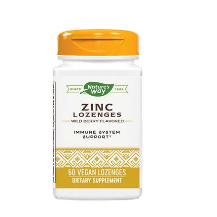 ЦИНК + ЕХИНАЦЕЯ + ВИТАМИН Ц таблетки за смучене 60 броя / NATURE'S WAY ZINK & VITAMIN C & ECHINACEA