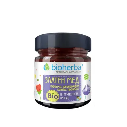 БИОХЕРБА ЗЛАТЕН МЕД В БИО ПЧЕЛЕН МЕД 280 гр. / BIOHERBA GOLDEN HONEY IN BIO HONEY