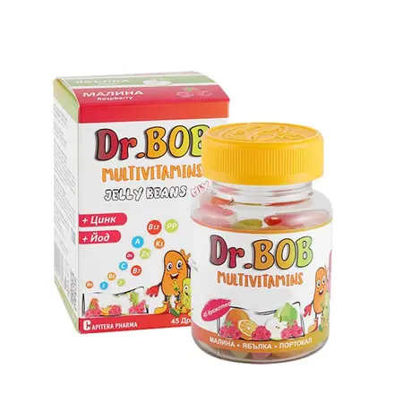 ДР. БОБ МУЛТИВИТАМИНИ + ЦИНК + ЙОД дражета 45 броя / DR. BOB MULTIVITAMINS + ZINC + IODINE