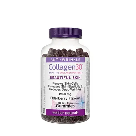 КОЛАГЕН 30 БИОАКТИВНИ КОЛАГЕНОВИ ПЕПТИДИ желирани таблетки 110 броя / WEBBER NATURALS COLLAGEN 30 BIOACTIVE COLLAGEN PEPTIDES