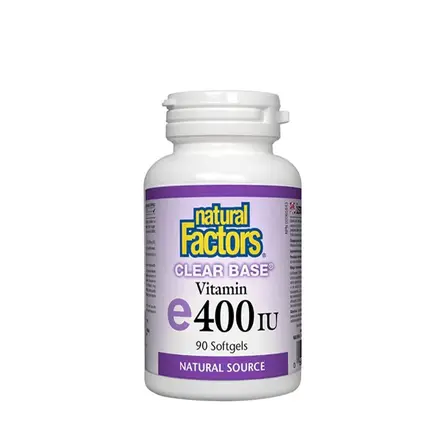 НАТУРАЛ ФАКТОРС КЛИЪР БЕЙС ВИТАМИН E капсули 400 IU 90 броя / NATURAL FACTORS CLEAR BASE VITAMIN E