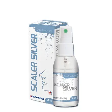 СКАЛЕР МОЛЕКУЛНА СРЕБЪРНА ВОДА СПРЕЙ ЗА ГЪРЛО 50 мл. / EVROMED SCALER MOLECULAR SILVER WATER THROAT SPRAY