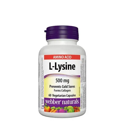 L - ЛИЗИН капсули 500 мг 60 броя / WEBBER NATURALS L - LYSINE