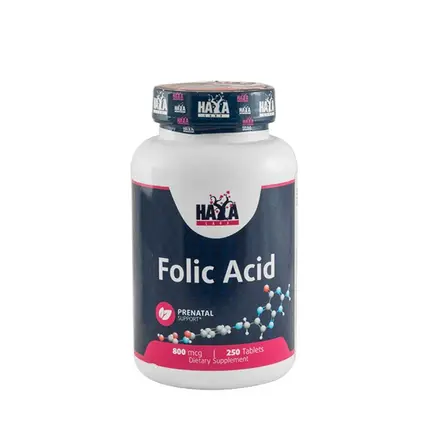 ХАЯ ЛАБС ФОЛИЕВА КИСЕЛИНА таблетки 800 мкг. 250 броя / HAYA LABS FOLIC ACID