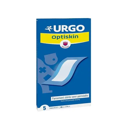 УРГО ОПТИСКИН СТЕРИЛНИ ПЛАСТИРИ 20 см. х 9 см. 5 броя / URGO OPTISKIN SEMI - PERMEABLE STERILE DRESSING
