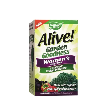 АЛАЙВ ГАРДЪН ГУДНЕС МУЛТИВИТАМИНИ ЗА ЖЕНИ таблетки 60 броя / NATURE'S WAY ALIVE GARDEN GOODNESS WOMENS MULTI-VITAMIN