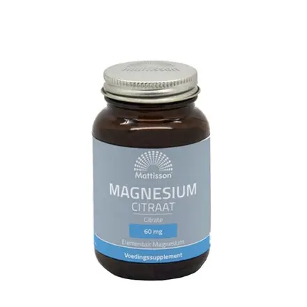 МАТИСЪН МАГНЕЗИЙ ЦИТРАТ капсули 60 мг 180 броя / MATTISSON HEALTHSTYLE MAGNESIUM CITRATE