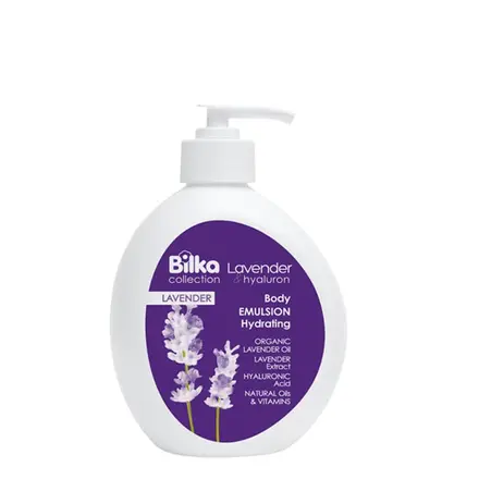 БИЛКА ХИДРАТИРАЩА ЕМУЛСИЯ ЗА ТЯЛО С ЛАВАНДУЛА 350 мл. / BILKA BODY EMULSION HYDRATING LAVENDER AND HYALURON