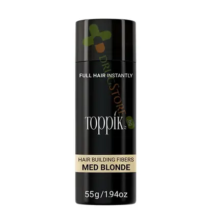 ТОППИК ФИБРИ ЗА КОСА СРЕДНО РУСО 55 г / TOPPIK HAIR BUILDING FIBERS MEDIUM BLONDE